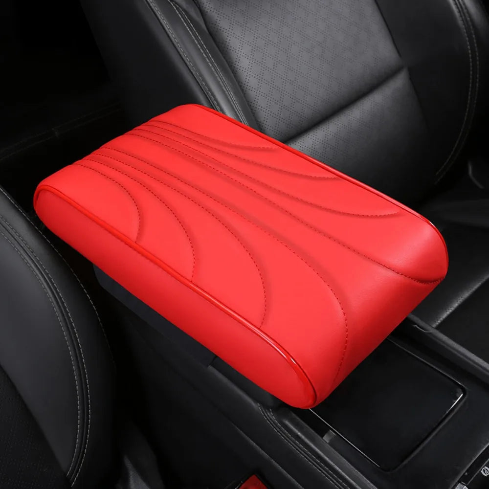 Thick Car Armrest Mat Comfortable Soft Center Console Cover Anti-slip Zpaxo Red