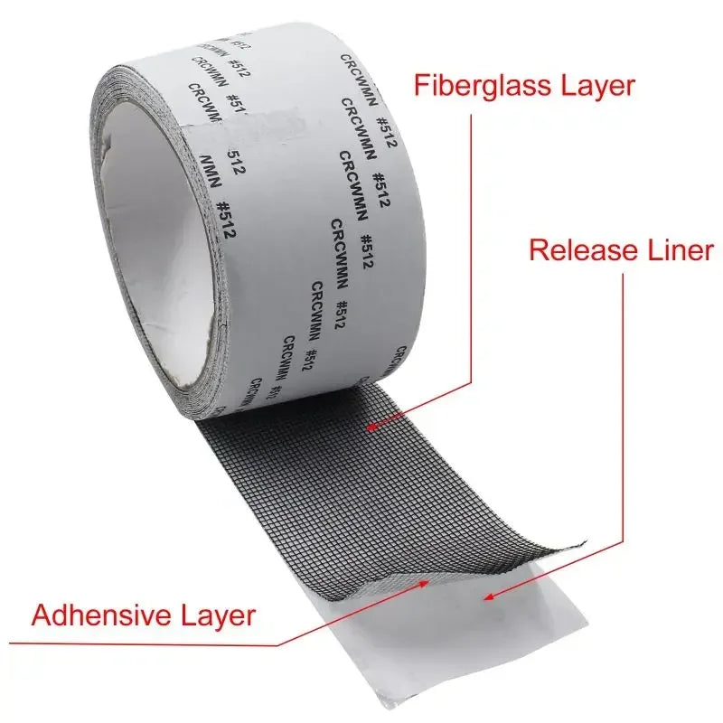 Window Screen Repair Tape Self Adhesive Mesh Tape Door Window Net Broken Holes Repairing Fix Patch Anti Insect Mosquito Zpaxo