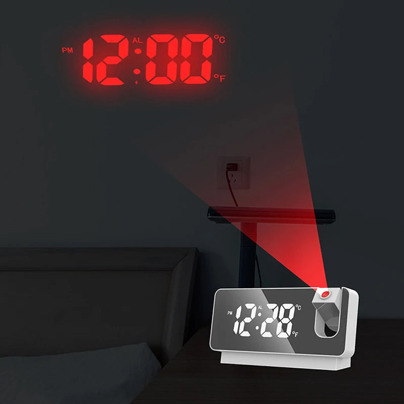 Creative LED Digital Projection Clock Alarm Temperature Display Home Zpaxo