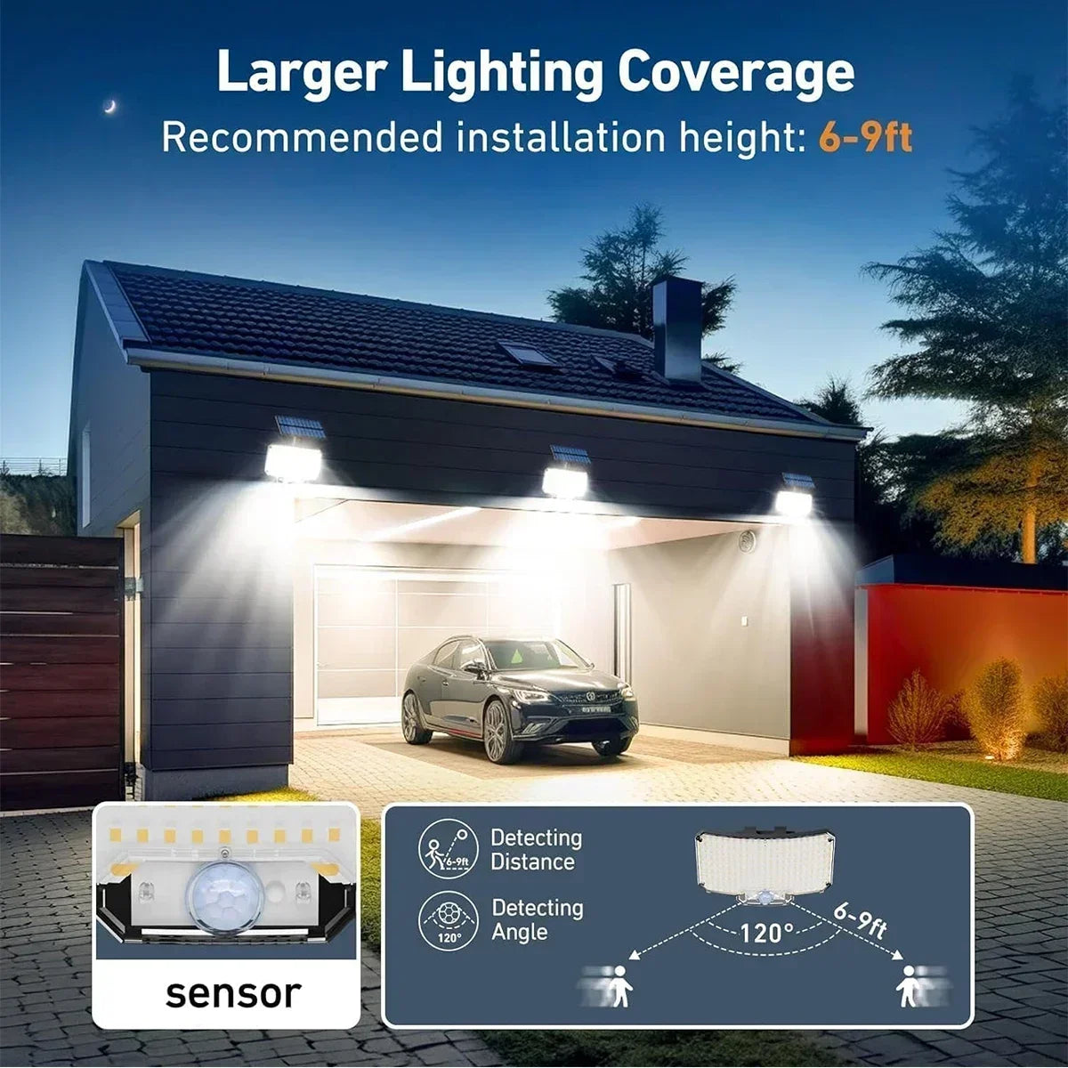 Solar Lights Outdoor 100/234LED 3 Modes Motion Sensor Flood Lights with Remote IP65 Waterproof Security Solar Lights for Outside Zpaxo