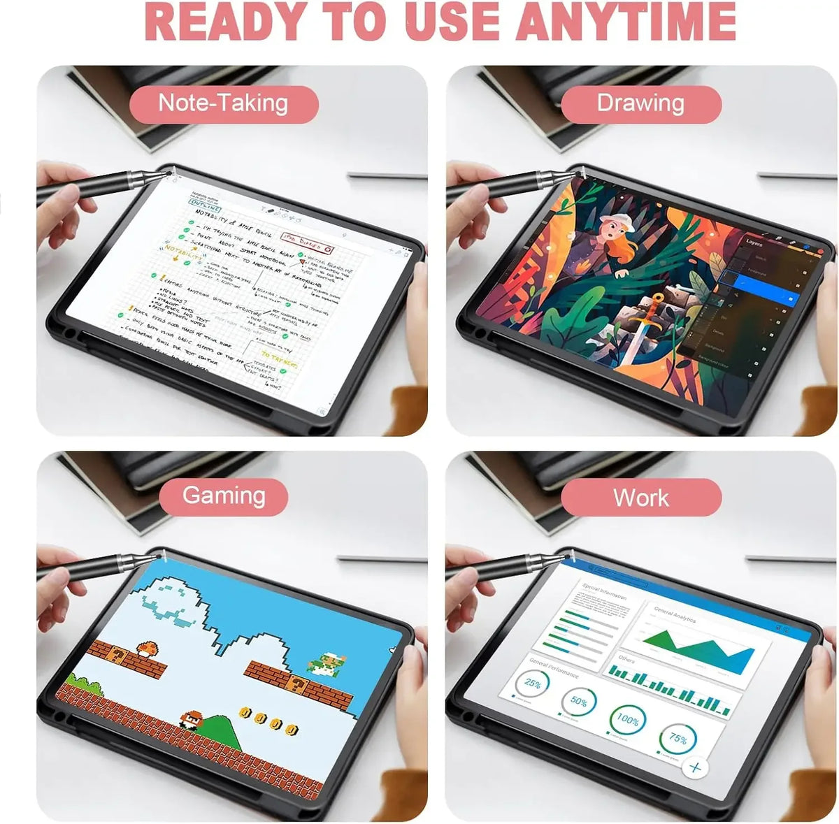 2IN1 Universal Stylus Pen Sensitivity Tablet Drawing Capacitive Touch Zpaxo