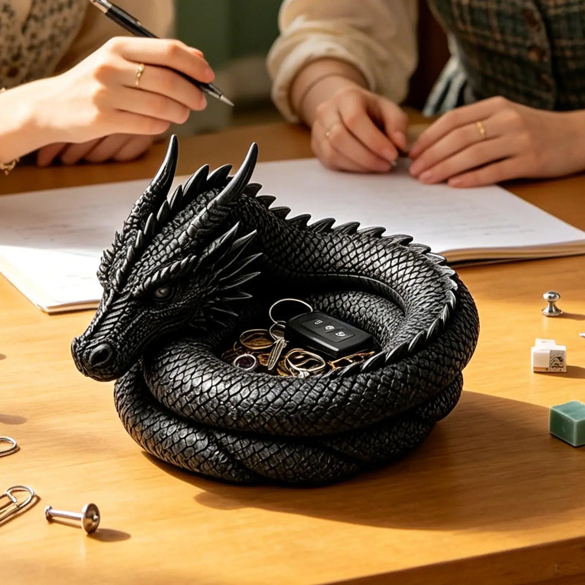 Catchall Bowl Gothic Dragon Storage Decoration 3D Printed Coin Ring Zpaxo