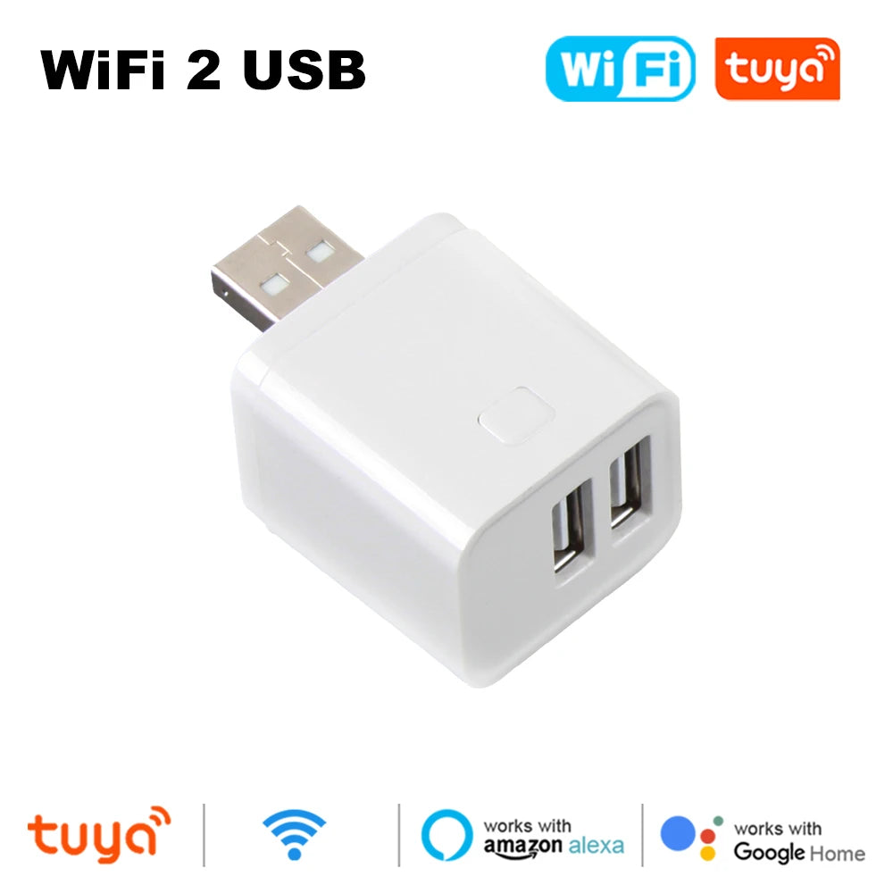 WiFi Zigbee Tuya USB Adapter 1/2/3 Gang DIY Switch 5V WiFi Mini USB Power Adapter Works with Alexa Google Alice For Smart Home Zpaxo WiFi-2USB Port