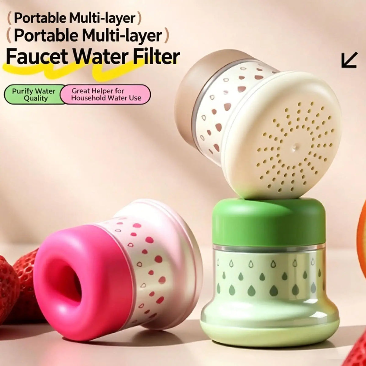 Water Filter Sink Faucet Splash Proof Softener Sprayer Detachable Zpaxo