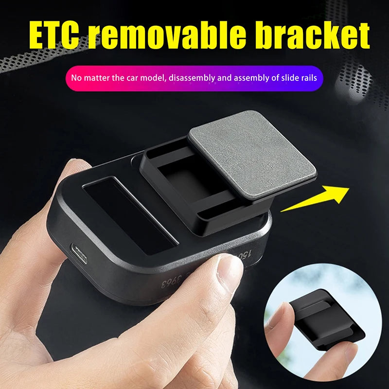 Universal Car Toll Pass Holder Adhesive Sticky ETC Bracket Removable Zpaxo