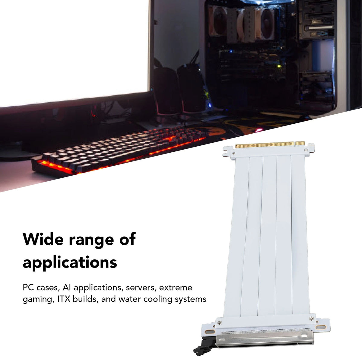 GPU Extension Riser Cable 128Gbps PCIE 5 0 X16 Anti Interference Zpaxo
