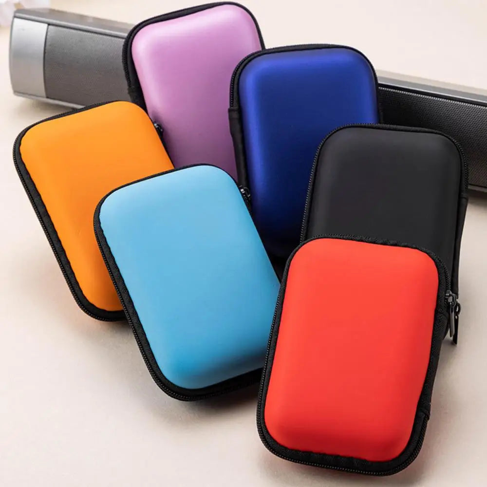 Portable PU Zipper Bag Hard Drive Protective Box HDD SSD USB Cable Zpaxo