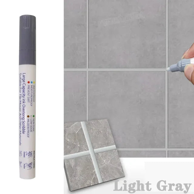 Waterproof Tile Marker Grout Pen Wall Seam Floor Bathroom Kitchen Zpaxo LIGHT GRAY