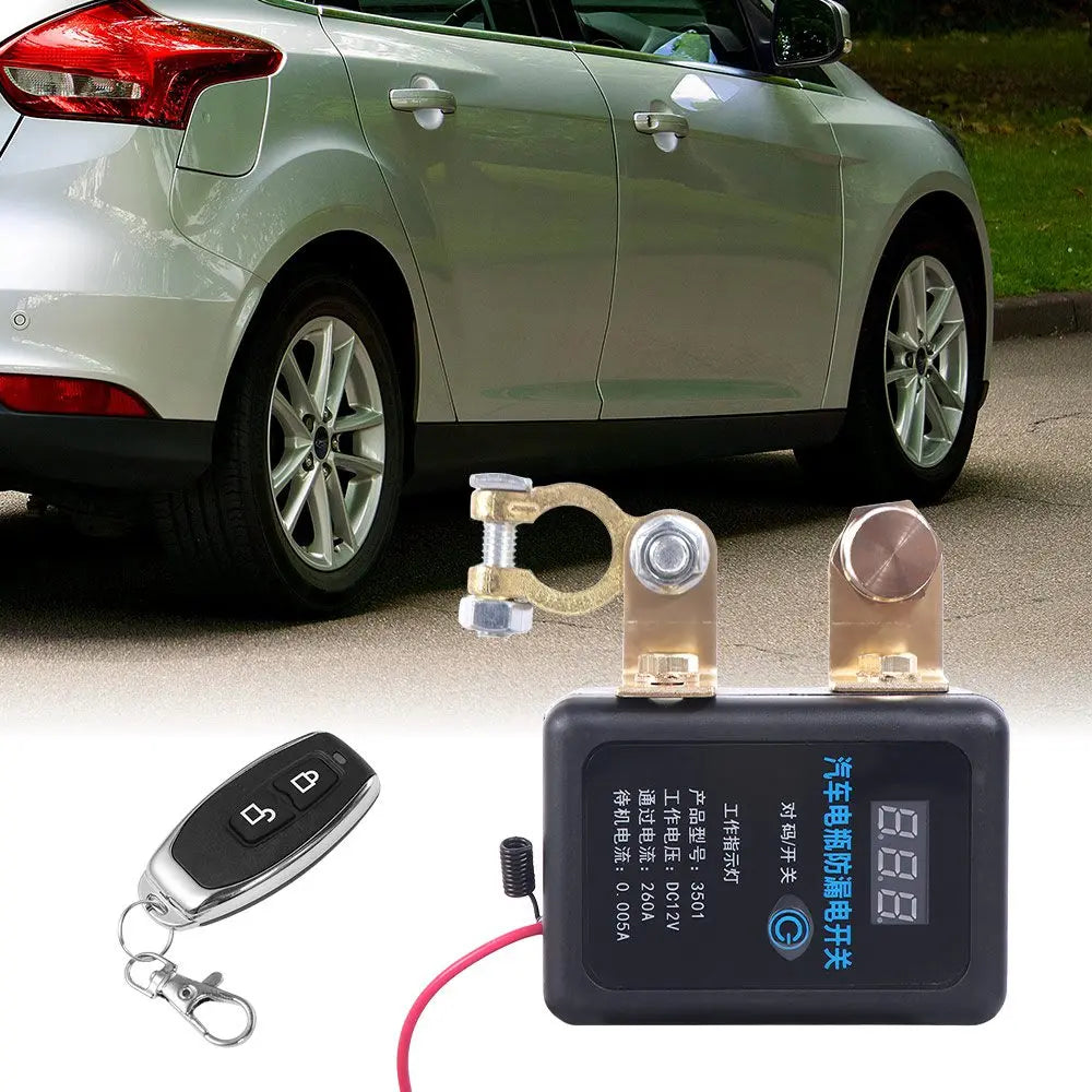 DC 12V Car Battery Disconnect Switch Anti-leakage 260A Automatic Zpaxo
