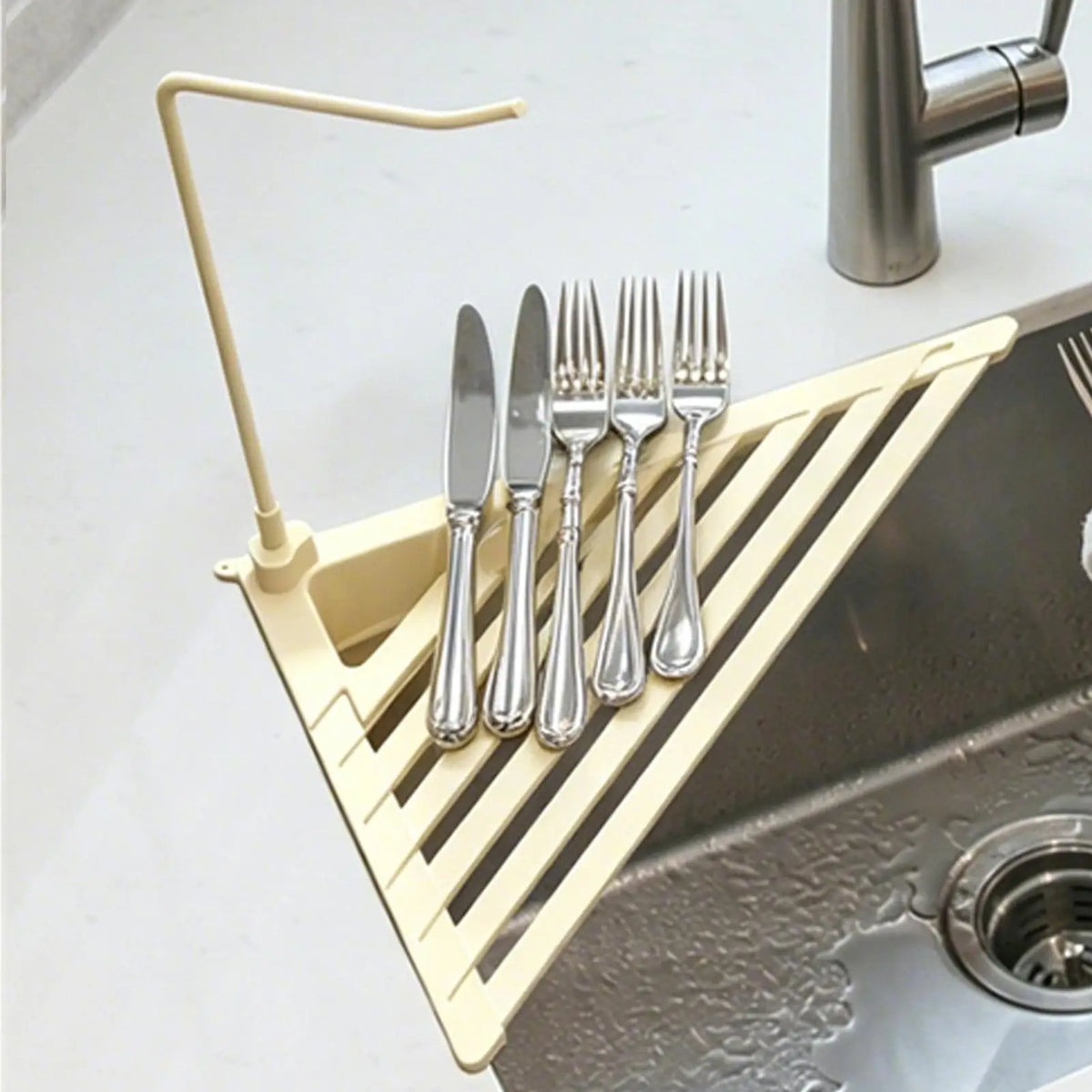 Dish Rack Foldable Metal Triangle Rustproof Stand Drainers Sink Zpaxo