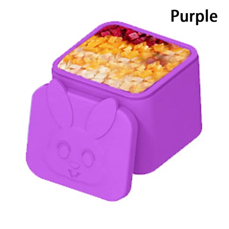 Silicone Lunch Box Sauce Divider Cup Lid Square Small Fits Most Bento Zpaxo Purple-1PC
