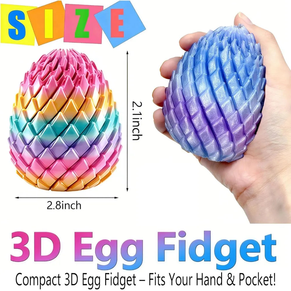 Twisty Fidget Egg 3D Printed Slippery Easter Stuffers Basket Zpaxo