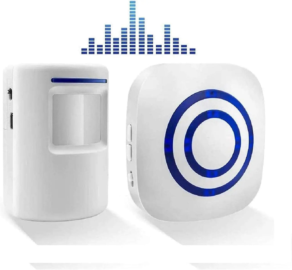 Wireless Passage Alarm System with Electronic Plug-in Receiver PIR Motion Sensor Detector for Home Security Doorbell Alarm Zpaxo