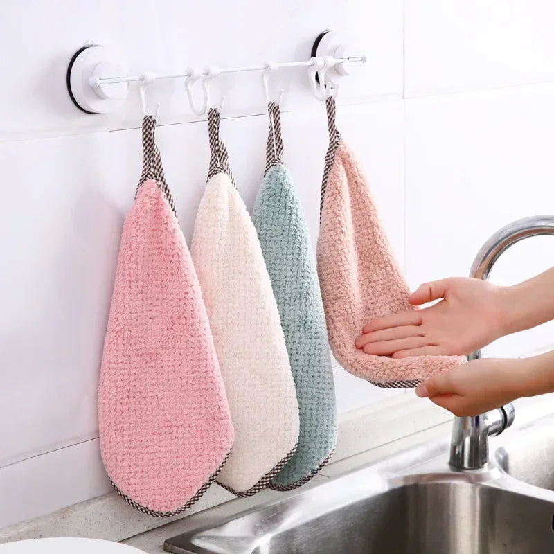 1 5 Kitchen Towels Hangable Cleaning Cloth Tableware Dish Microfiber Zpaxo