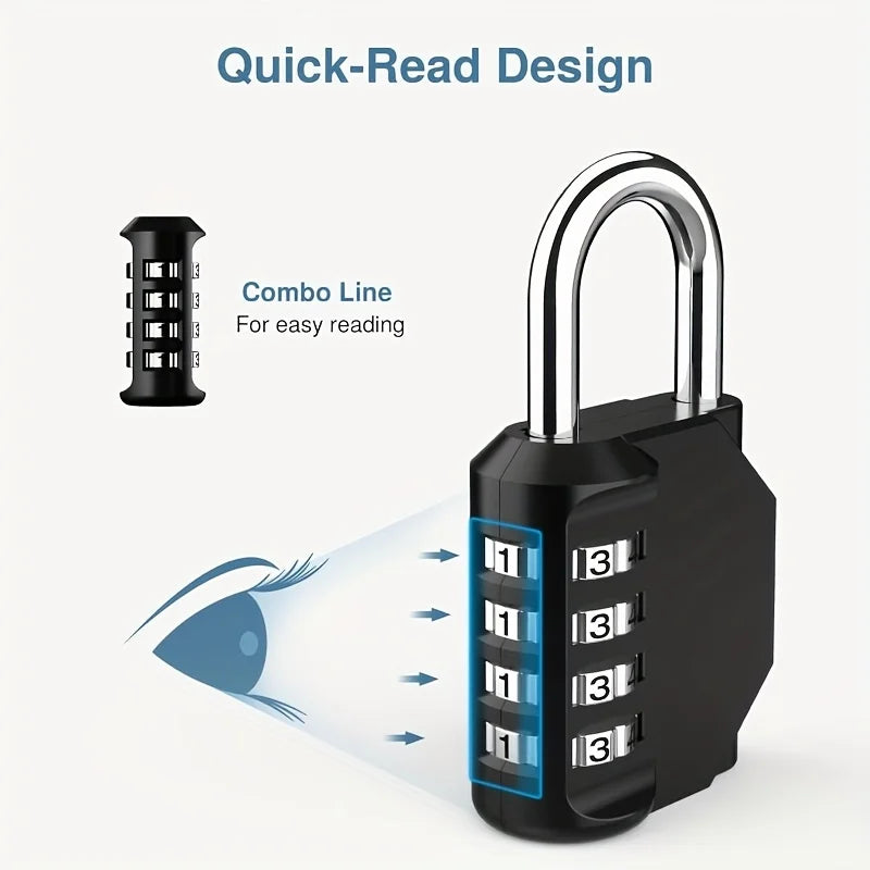 Combination Password Lock Locker 4 Digit Outdoor Waterproof Padlock Zpaxo