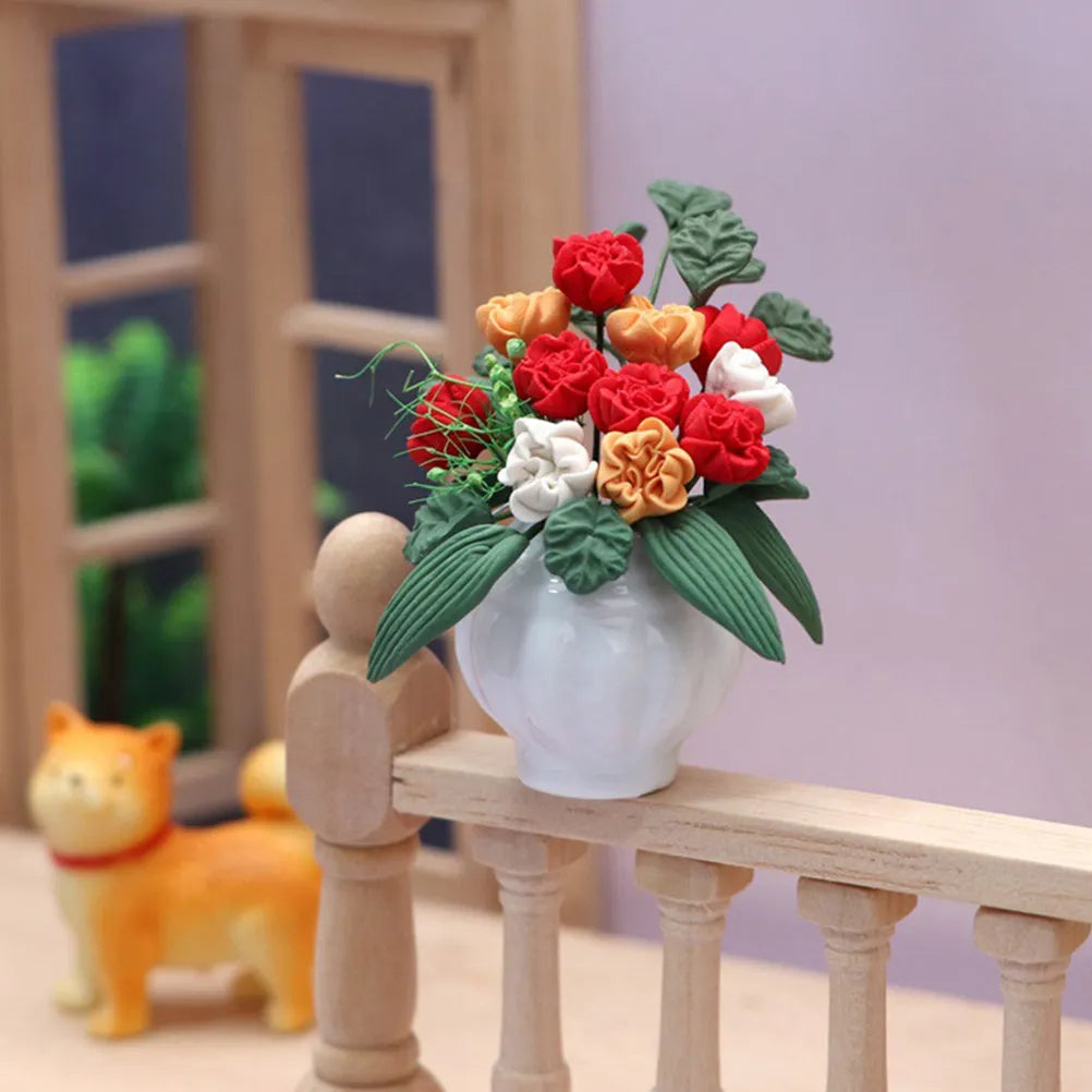 Mini Flower Pot Synthetic Resin Simulation Lifelike Desktop Decor Zpaxo