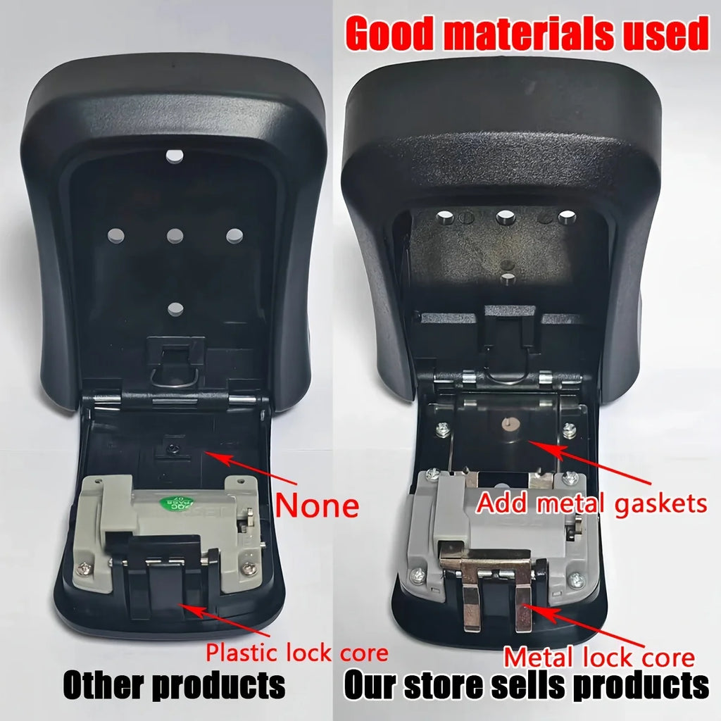 Ultra-secure Flip-top Key Safe Wall-mounted Metal Plastic Storage Box Zpaxo