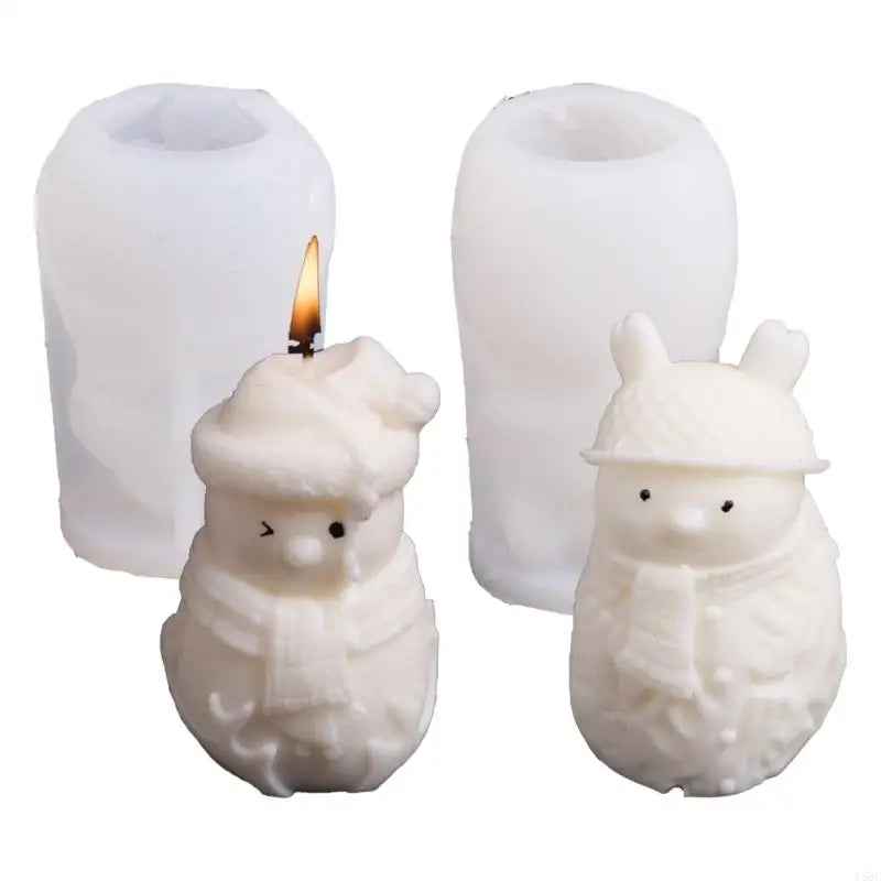 Snowman Silicone Mold Christmas Theme Mould Epoxy Resin Craft Zpaxo