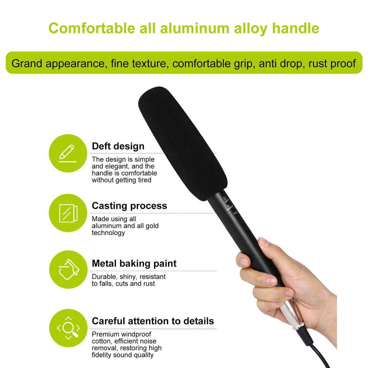 Condenser Microphone Dual Pickup Modes Sensitivity XLR Mobile Phones Zpaxo