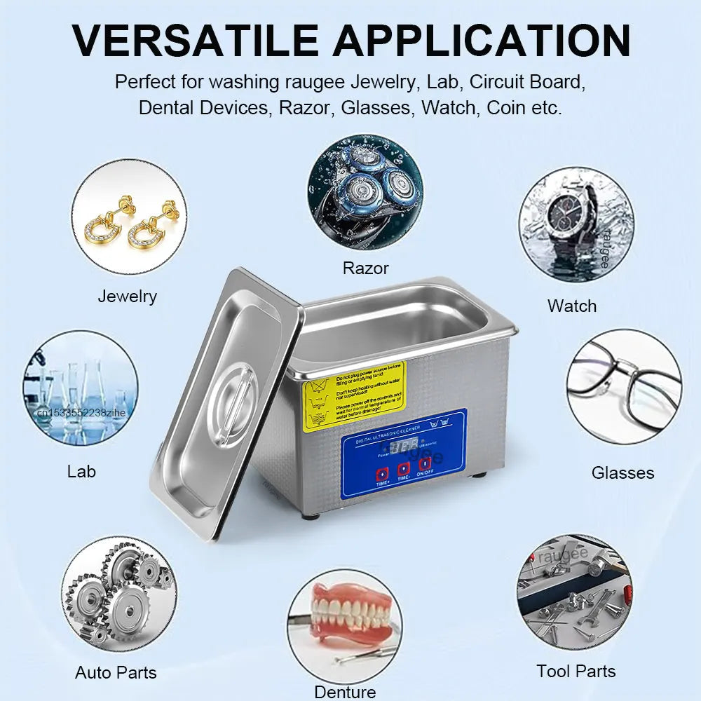 Ultrasonic Cleaner 40KHZ Frequency Vibration Washing Bath Jewelry Zpaxo