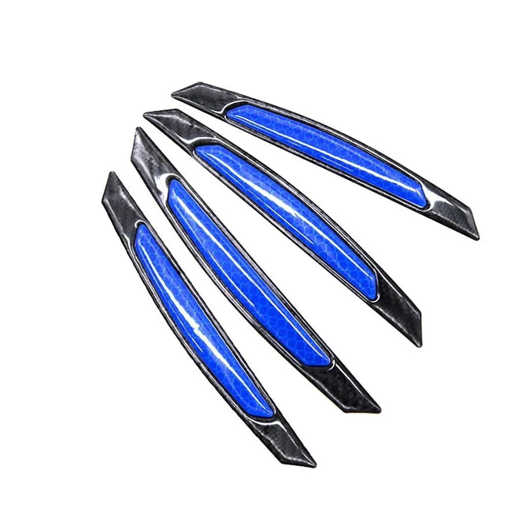 Stickers Carbon Fiber Safety Bumper Anti-collision Mark Automotive Safety Warning Stickers Reflective Strip Side Stickers Zpaxo blue