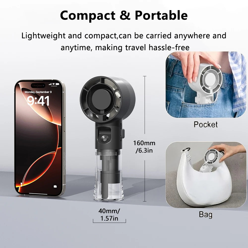 Portable Humidifier Mist Fan Rechargeable Mini Handheld Water Small Zpaxo