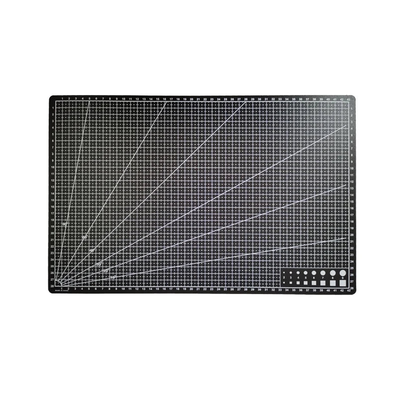 Grid Line Surface A3 Craft Cutting Pad For Sewing Patchwork Leather Anti Cutting Table Protector School Office Craft Accessories Zpaxo Black