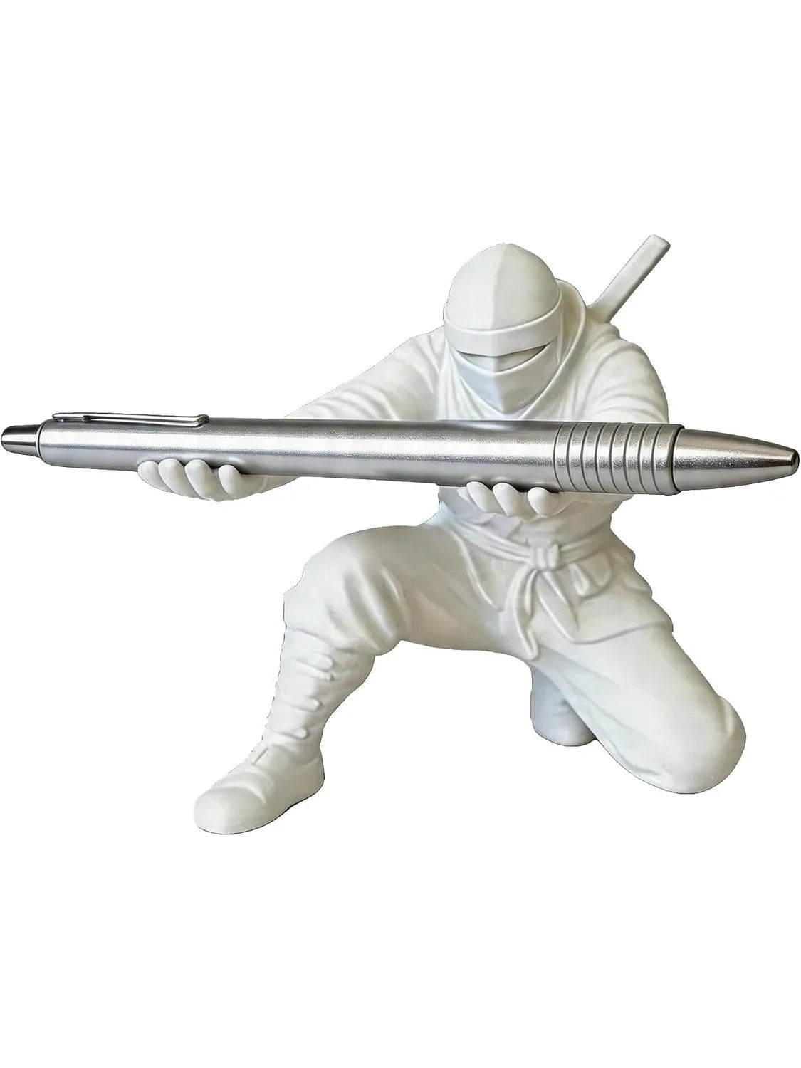 Ninja Pen Holder 3D Printed Single Pencil Display Stand Cool Desk Zpaxo WHITE