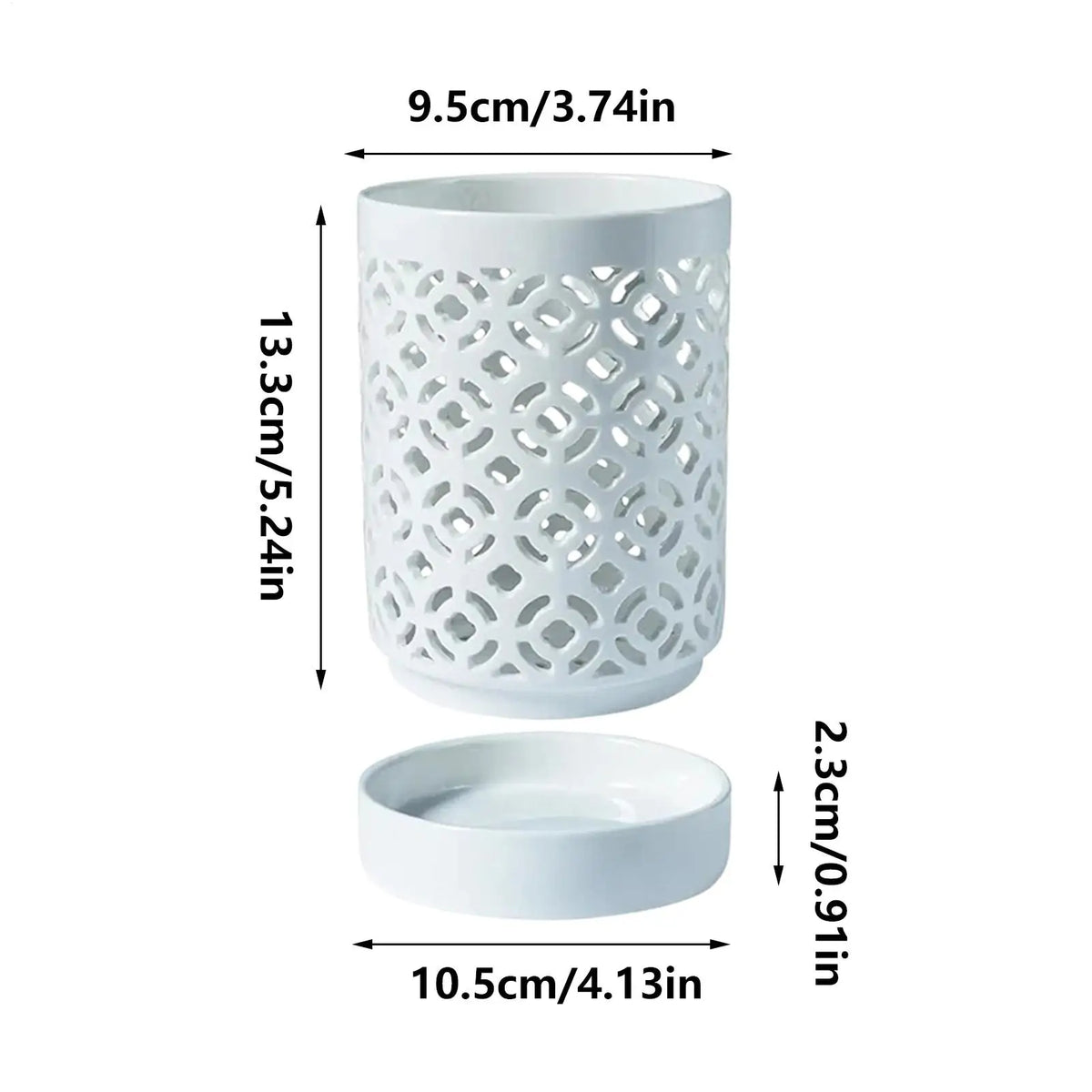 Ceramic Planter Multi-hole Design Container Vase Removable Tray Pots Zpaxo