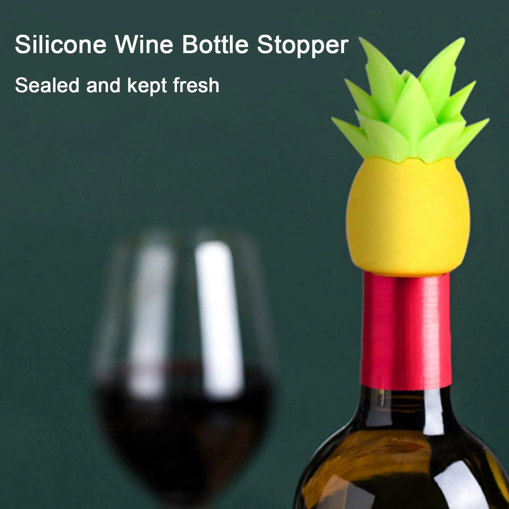 Wine Stopper Reusable Pineapple Shape Silicone Sealer Beverage Zpaxo