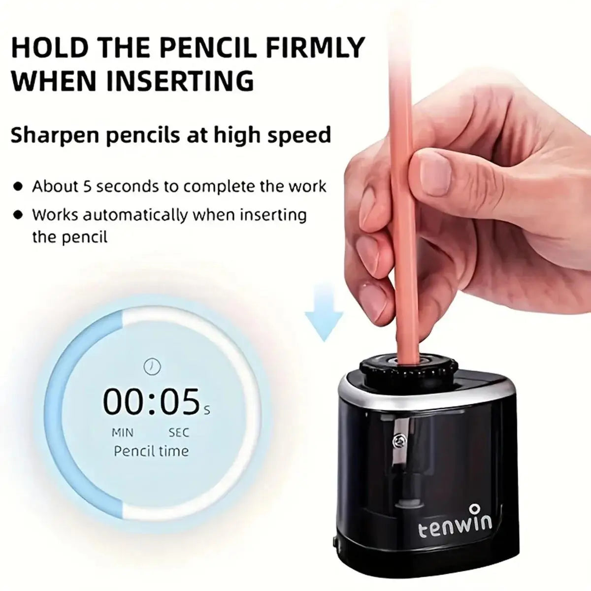 Automatic Electric Pencil Sharpener 6- Home Office School Student Zpaxo