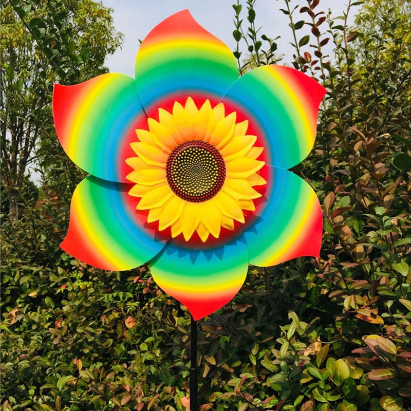 Sunflower Windmill Rotating Wind Spinner Stake Standing Lawn Flower Zpaxo A6
