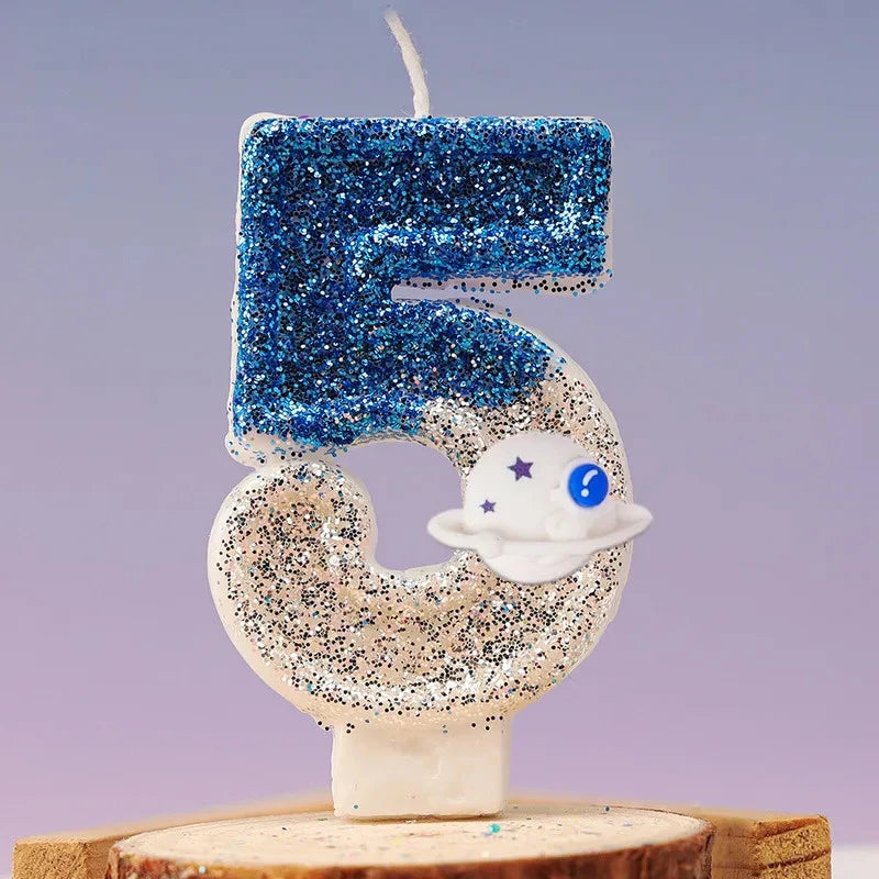 Space-themed Numbered Birthday Candles 0 9 Number Combinations Zpaxo