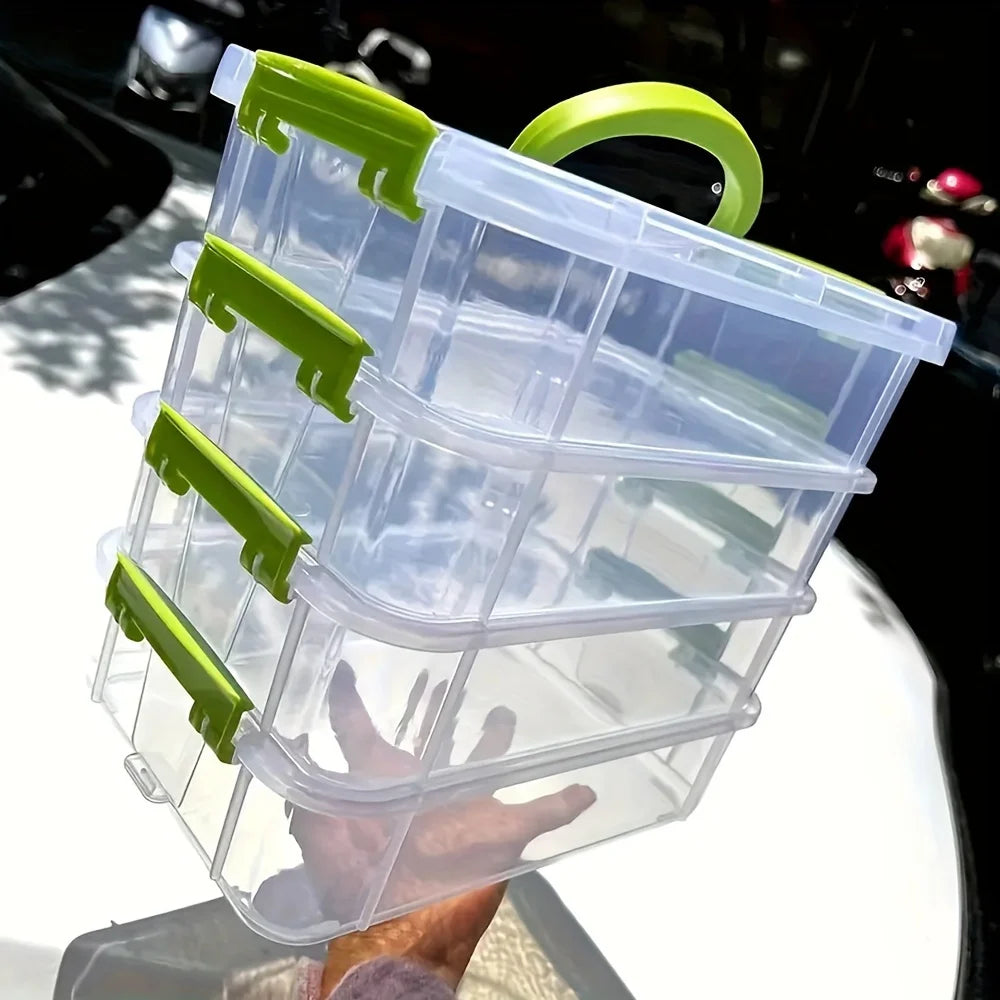 4-layer Transparent Plastic Storage Box Cover Partitioned Drawer Zpaxo