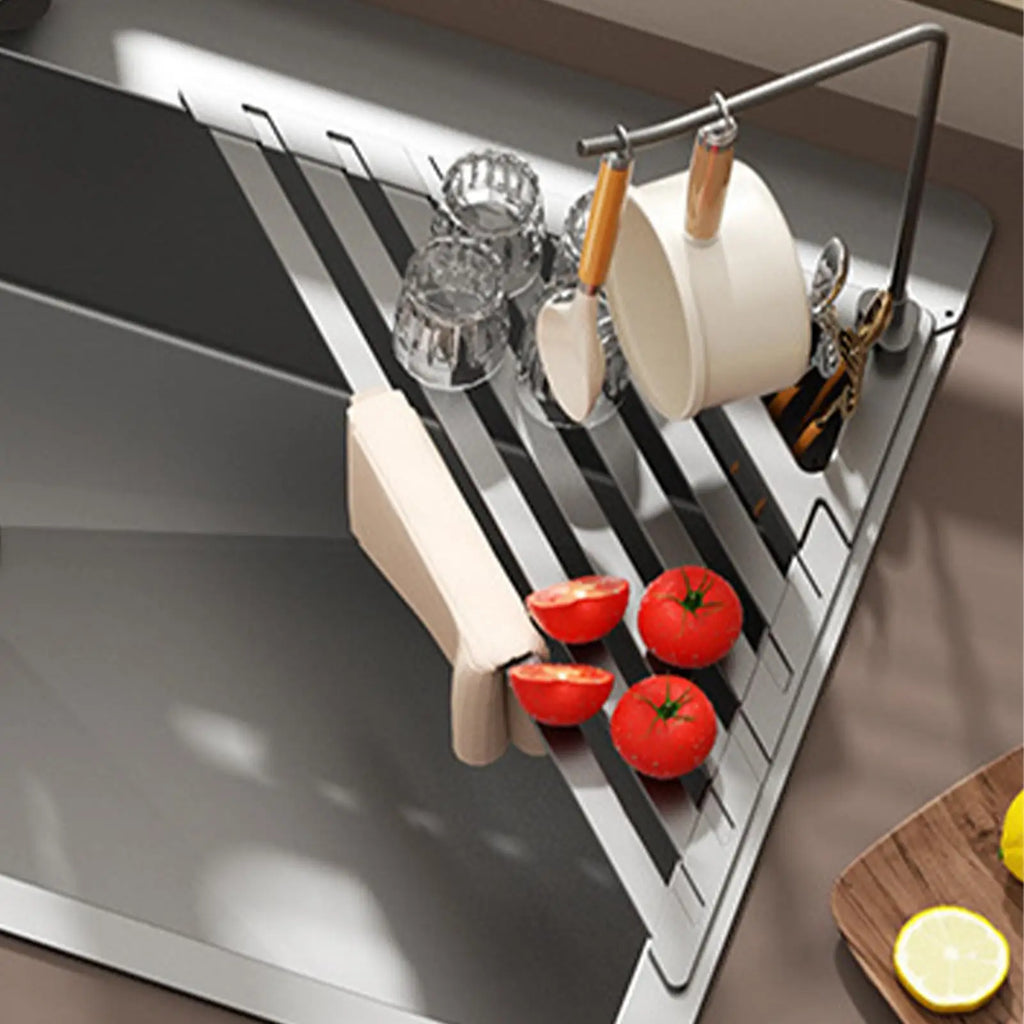 Dish Rack Foldable Metal Triangle Rustproof Stand Drainers Sink Zpaxo