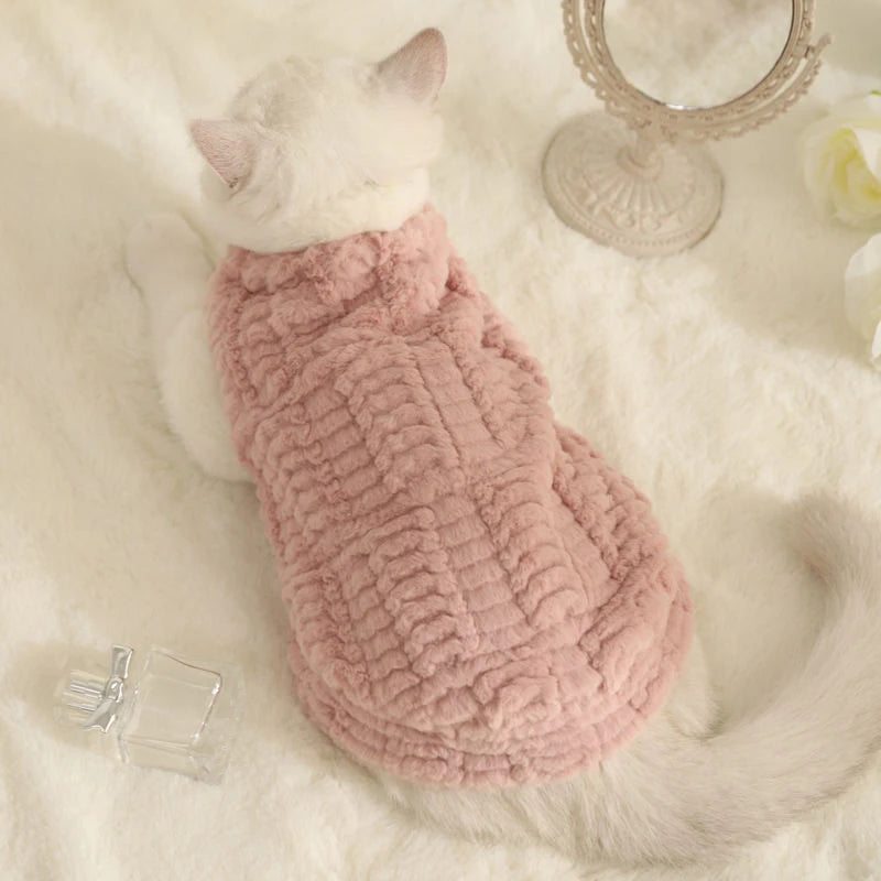 Cute Pet Dog Rabbit Hair Coat Clothes Winter Warm Plush Vest Bears Zpaxo S pink