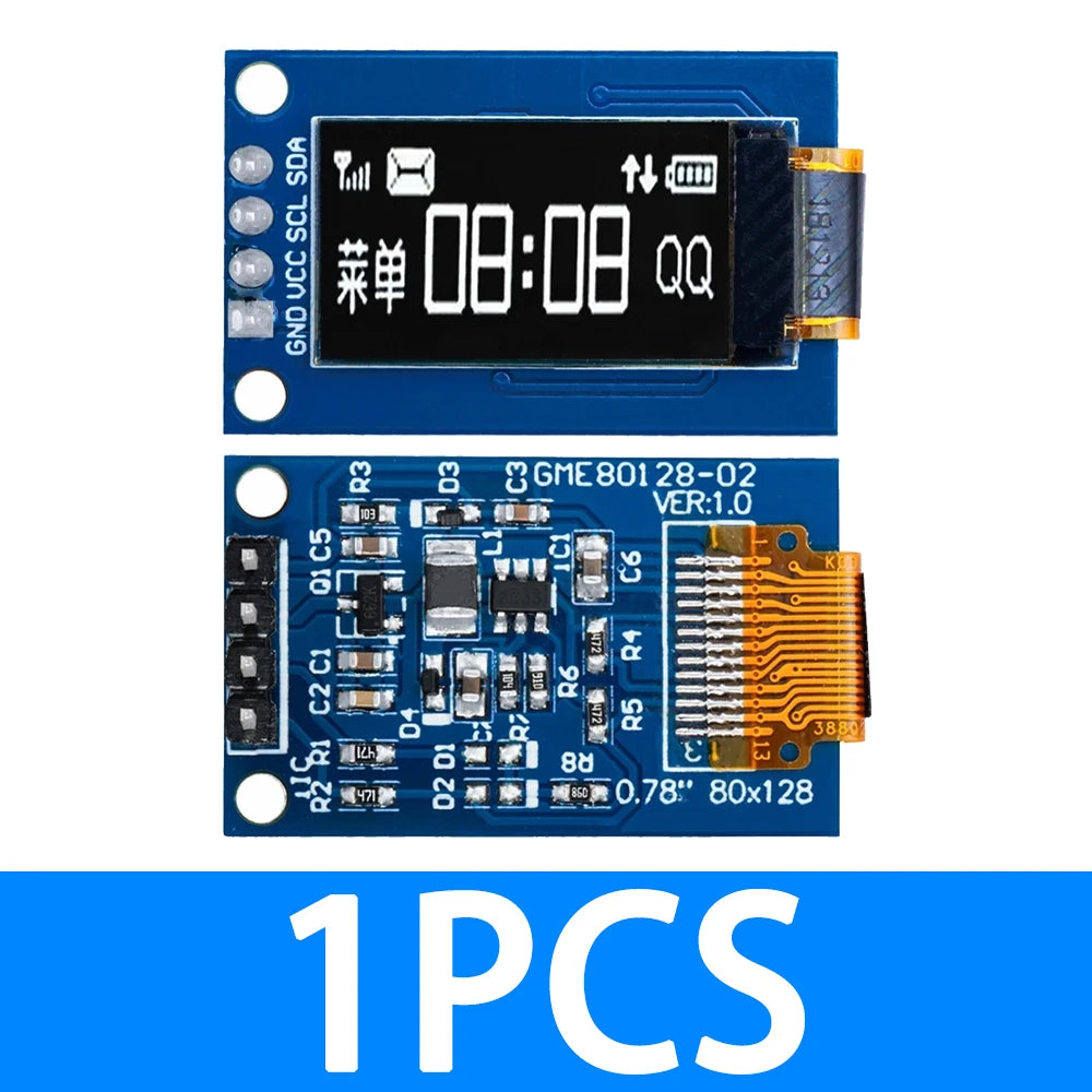 0.78 inch OLED LCD module 80*128 dot matrix screen 0.78 inch oled LCD I2C interface screen for arduino Zpaxo 1PCS