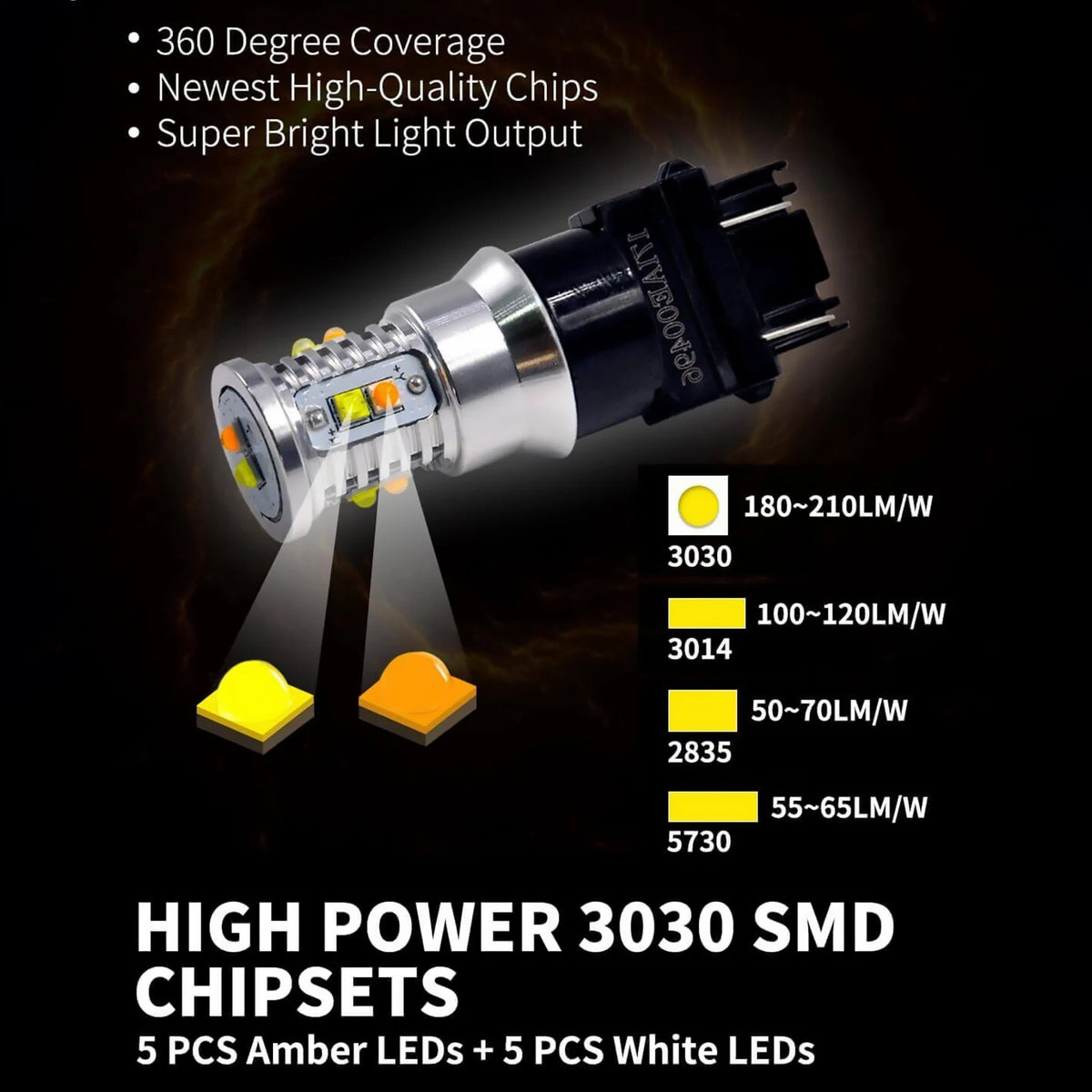 LED Bulbs Front Turn Signal Lights Switchback 3157 Chevrolet Zpaxo