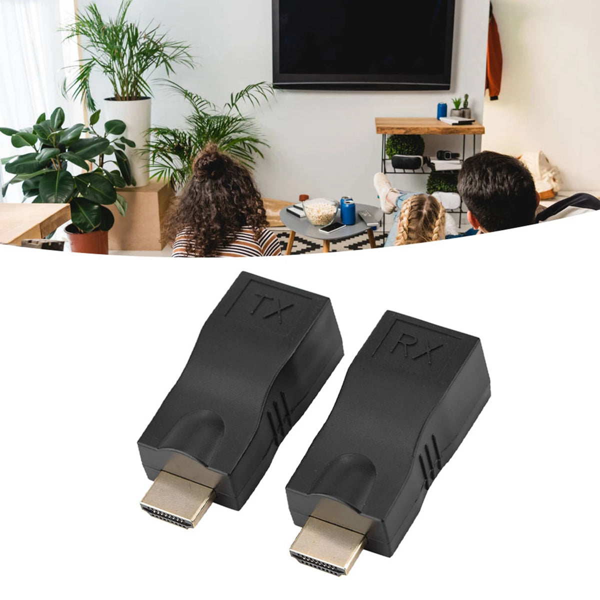 Single Cable Extender 2x HDMI 30m RJ45 Network Converter Repeater Zpaxo