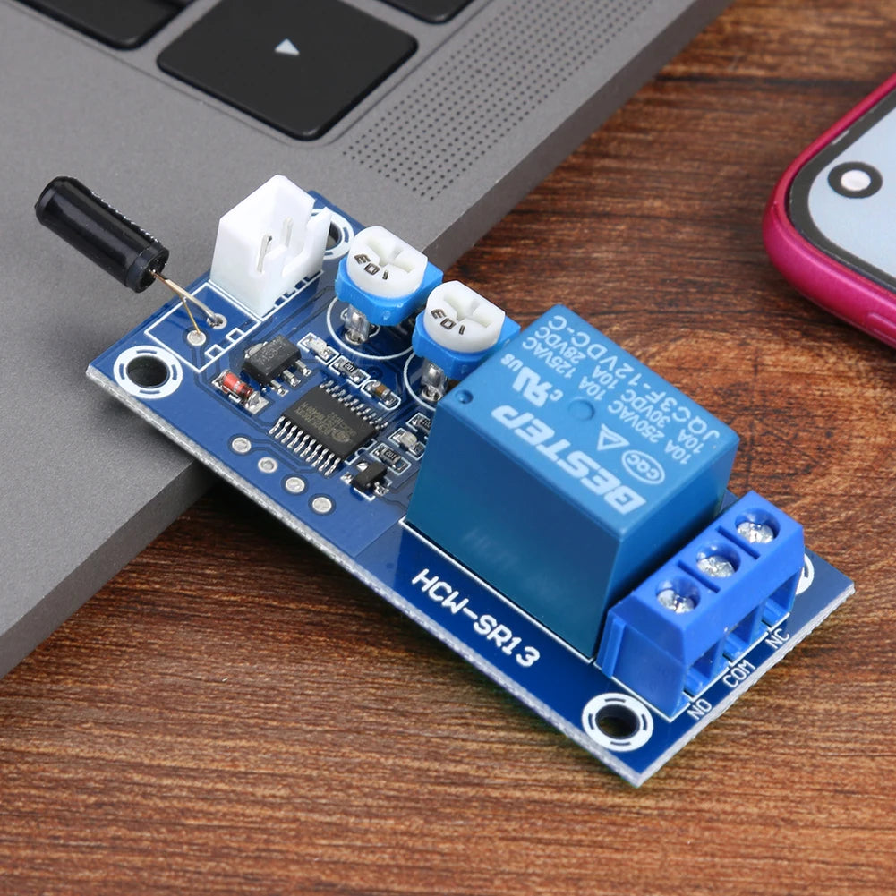 DC 12V Relay Switch Module DIY Alarm System Adjustable Vibration Zpaxo