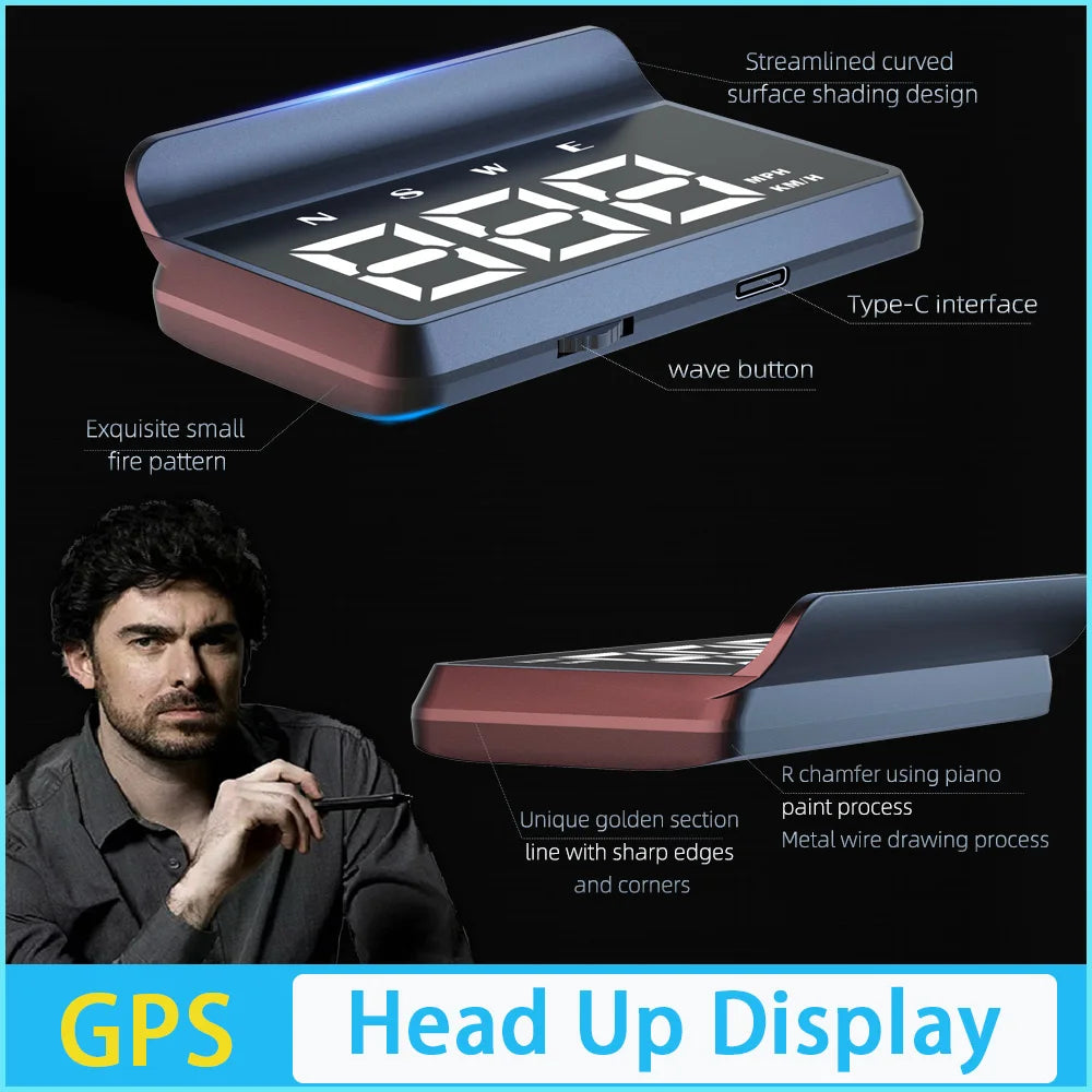 Car Head Up Display W2S HUD Digital GPS Speedometer MPH Overspeed Zpaxo