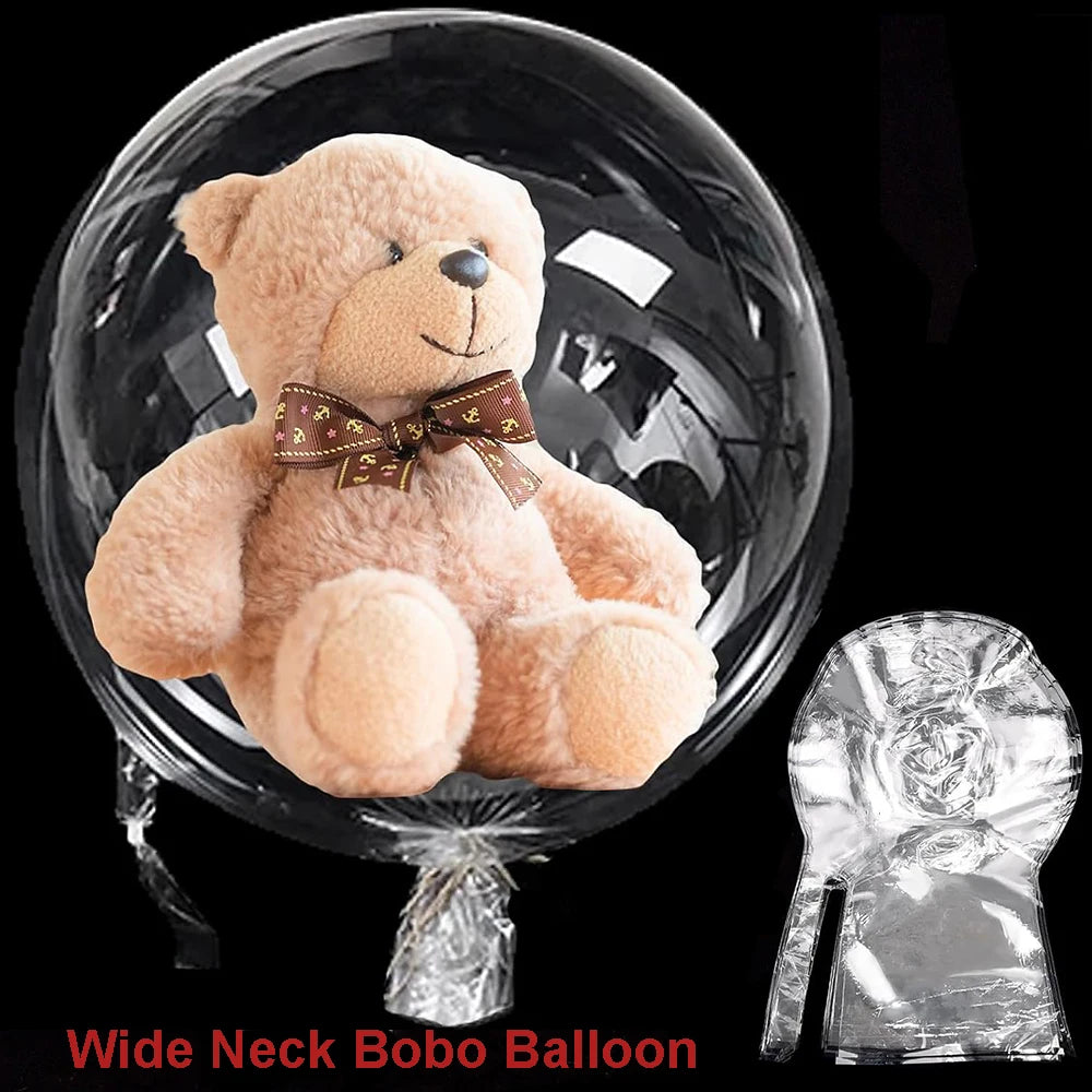 5- Wide Neck Bobo Balloon No Stretch Transparent Bubble Balloons Rose Zpaxo