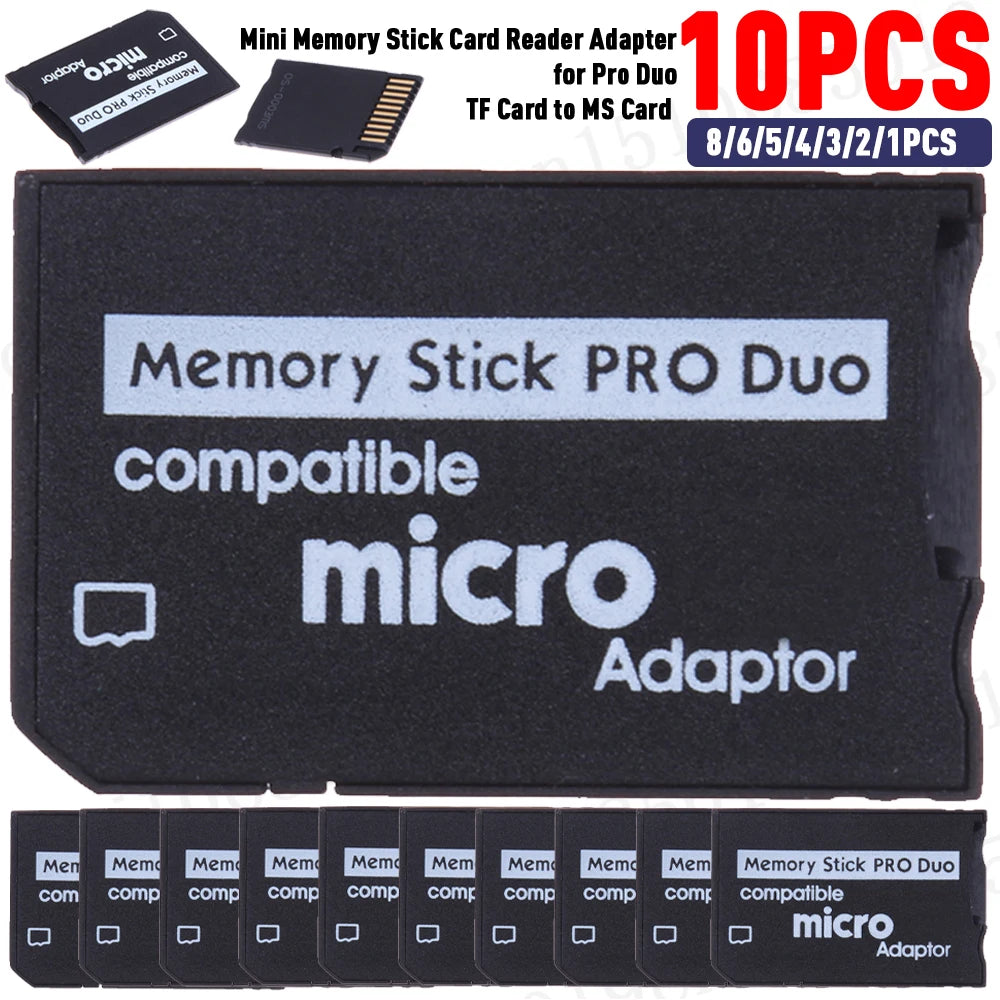 10- Duo TF MS Card Memory Stick Adapter Plug Play Mini Replacement Zpaxo