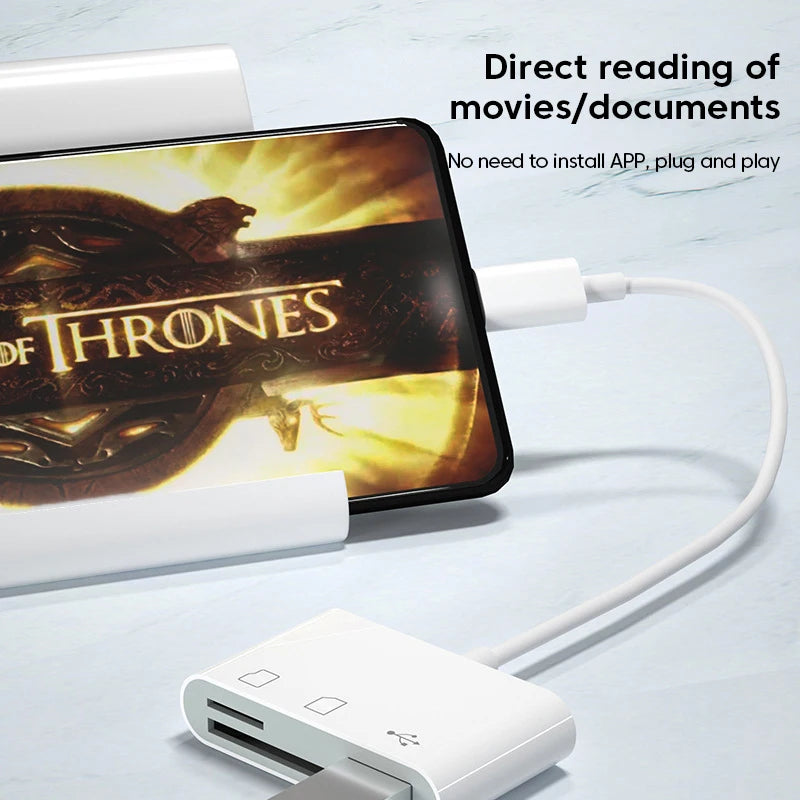 3 in 1 Multi Port Hub Converter USB Type C Card Reader USB TF SD Micro SD OTG Adapter For iPhone 15 Series Laptop Huawei Samsung Zpaxo