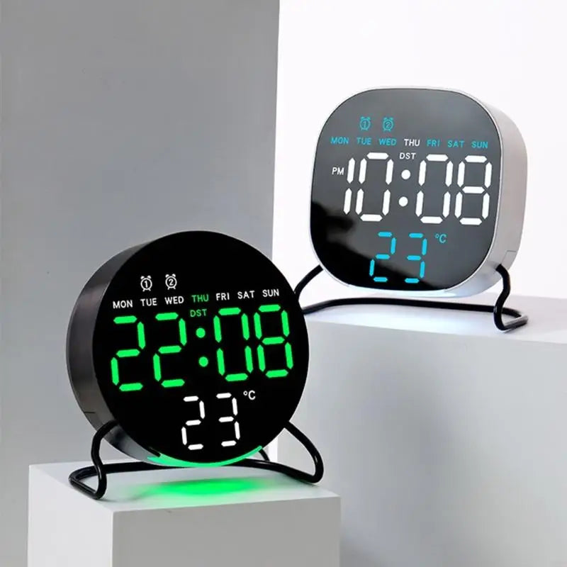 LED Digital Clock Bedroom Desk Double Alarm Ambients Lighting Zpaxo