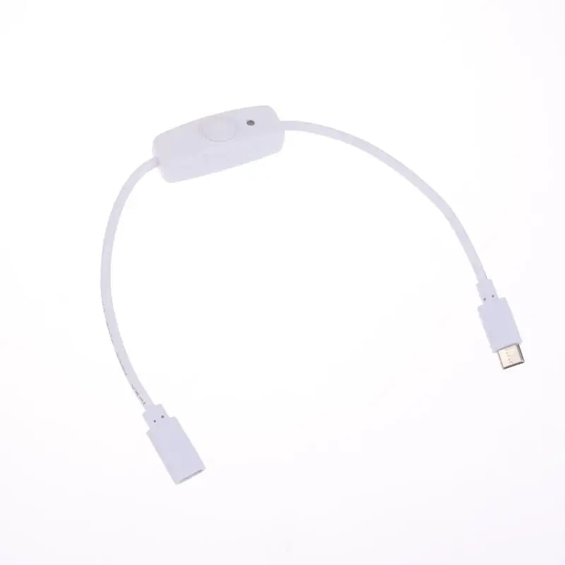 1 USB-C C Power Supply Cord 5V2A Short USB Extension Cable Off Switch Zpaxo White straight 1pcs