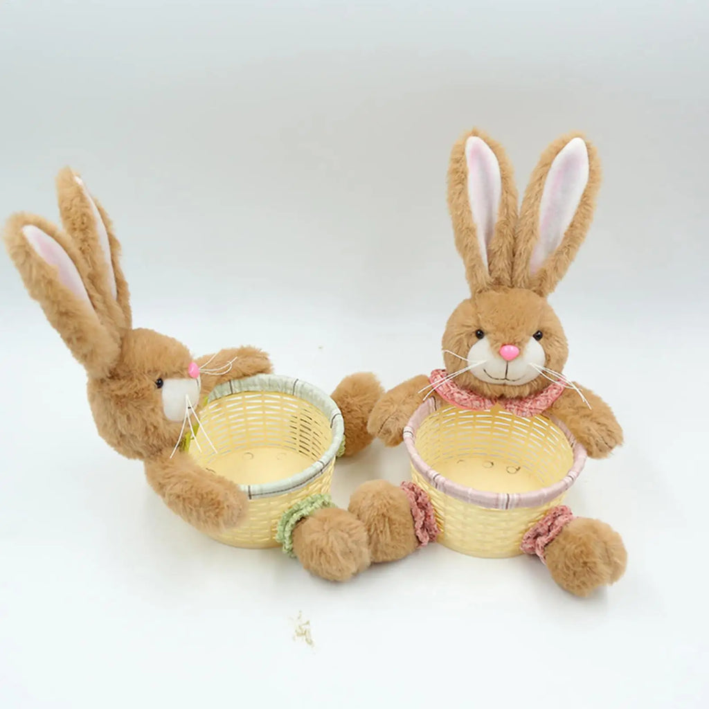 Easter Bunny Basket Rabbits Shape Container Cute Food Snacks Candy Zpaxo