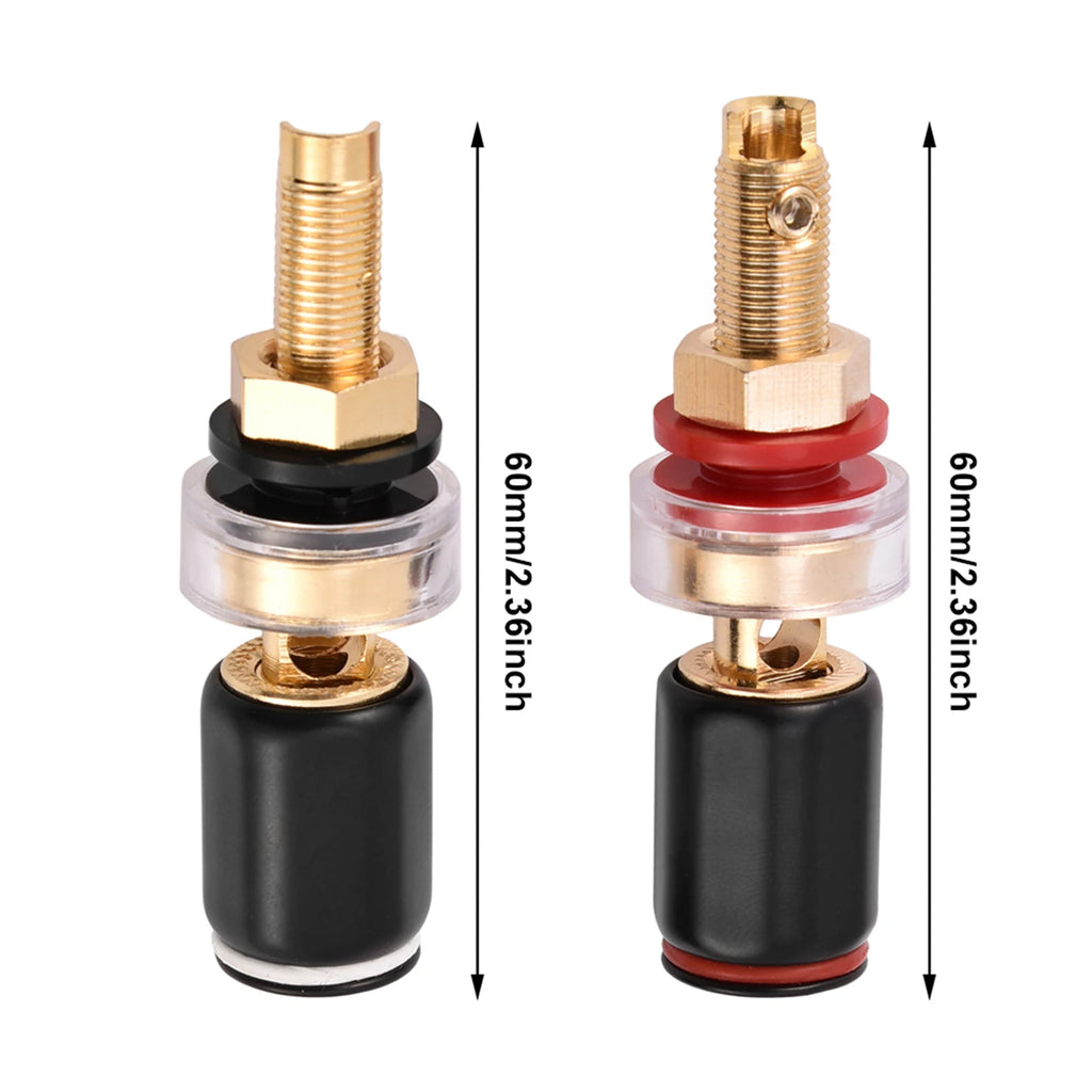 Black Red Welding Copper Speaker Amplifier Terminal Banana Plug Zpaxo