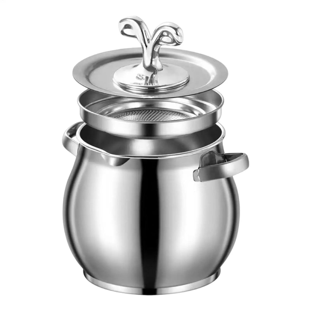 Stainless Steel Bacon Grease Container Fat Storage Canister Strainer Zpaxo