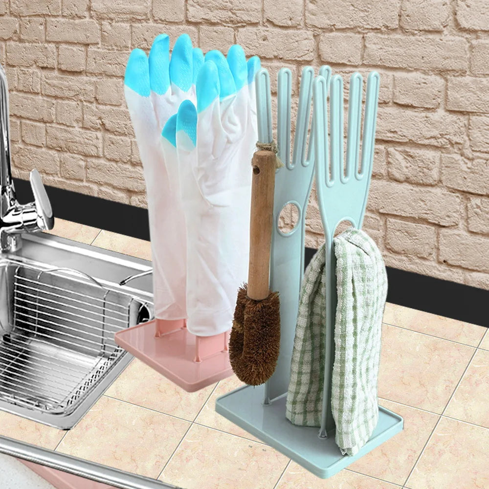Drying Drain Rack Gloves Stand Holder Kitchen Rubber Glove Towel Zpaxo